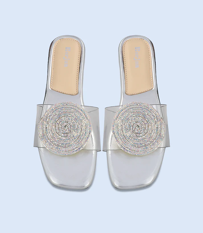 BW8755-SILVER-Women Formal Slipper